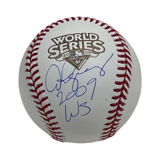 Alex Rodriguez Autographed 2009 World Series Logo Baseball "2009 WS" Inscription JSA