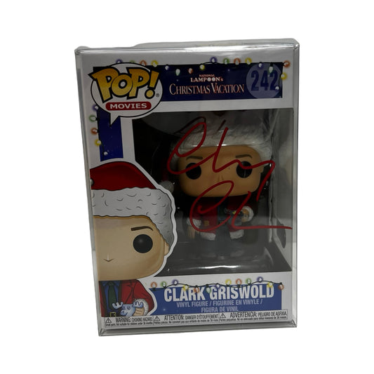 Chevy Chase Autographed National Lampoon's Christmas Vacation Funko Pop Red Ink Beckett