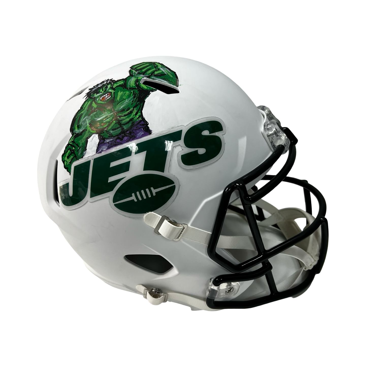 New York Jets Unsigned Full Size Lunar Eclipse Replica Helmet 1 Of 1 Hulk Art