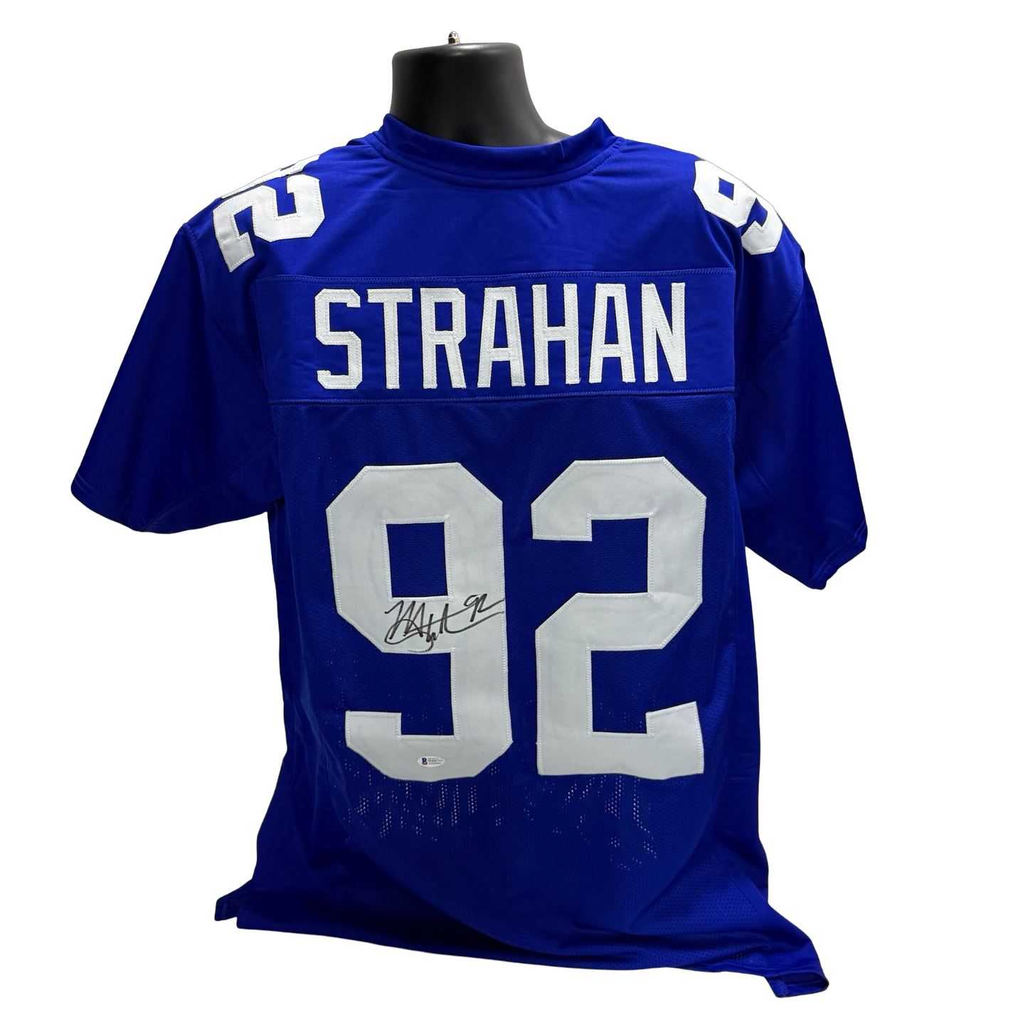 Michael Strahan Autographed New York Giants Blue Jersey Beckett
