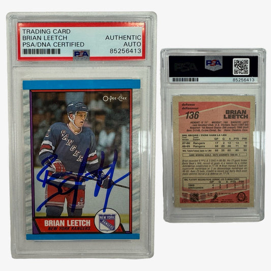 1989 Brian Leetch O-Pee-Chee #136 PSA Auto Authentic