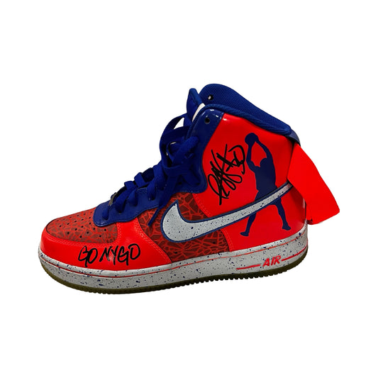 Rasheed Wallace Autographed New York Knicks Nike Air Force 1 Left Foot "Go NY Go" Inscription Beckett
