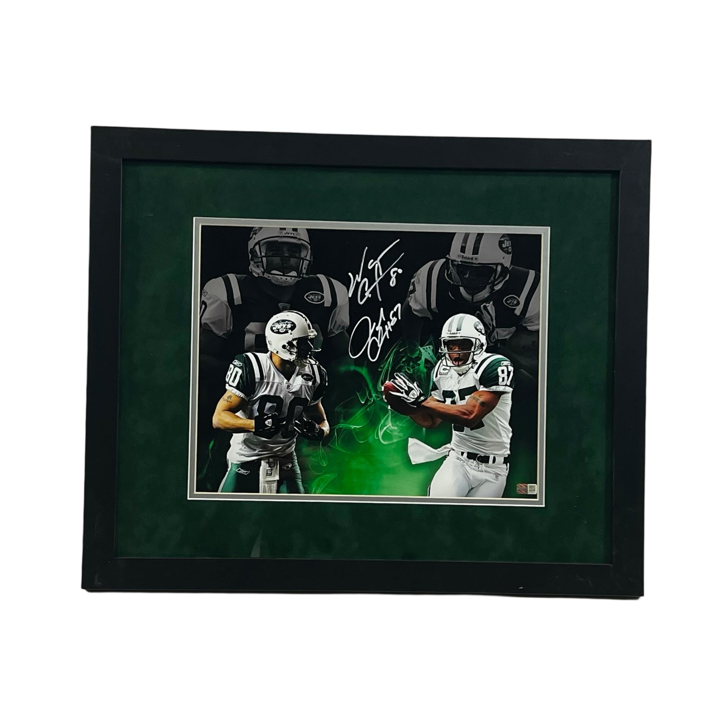 Wayne Chrebet & Lavernaues Coles Framed 11x14 Edit Steiner CX