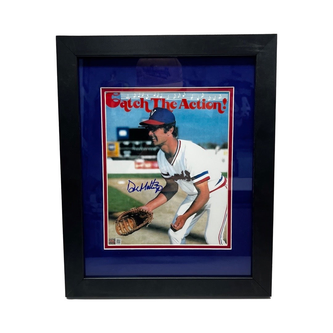 Don Mattingly Autographed New York Yankees Catch The Action Framed 8x10 Steiner CX