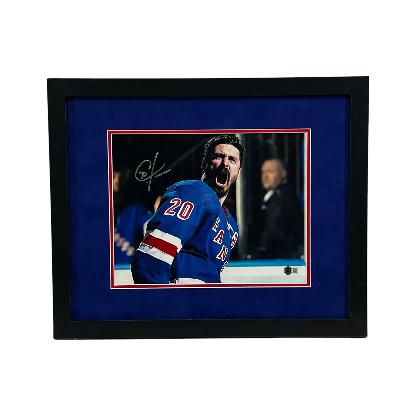 Chris Kreider Autographed New York Rangers Framed Yelling Close 11x14 Beckett