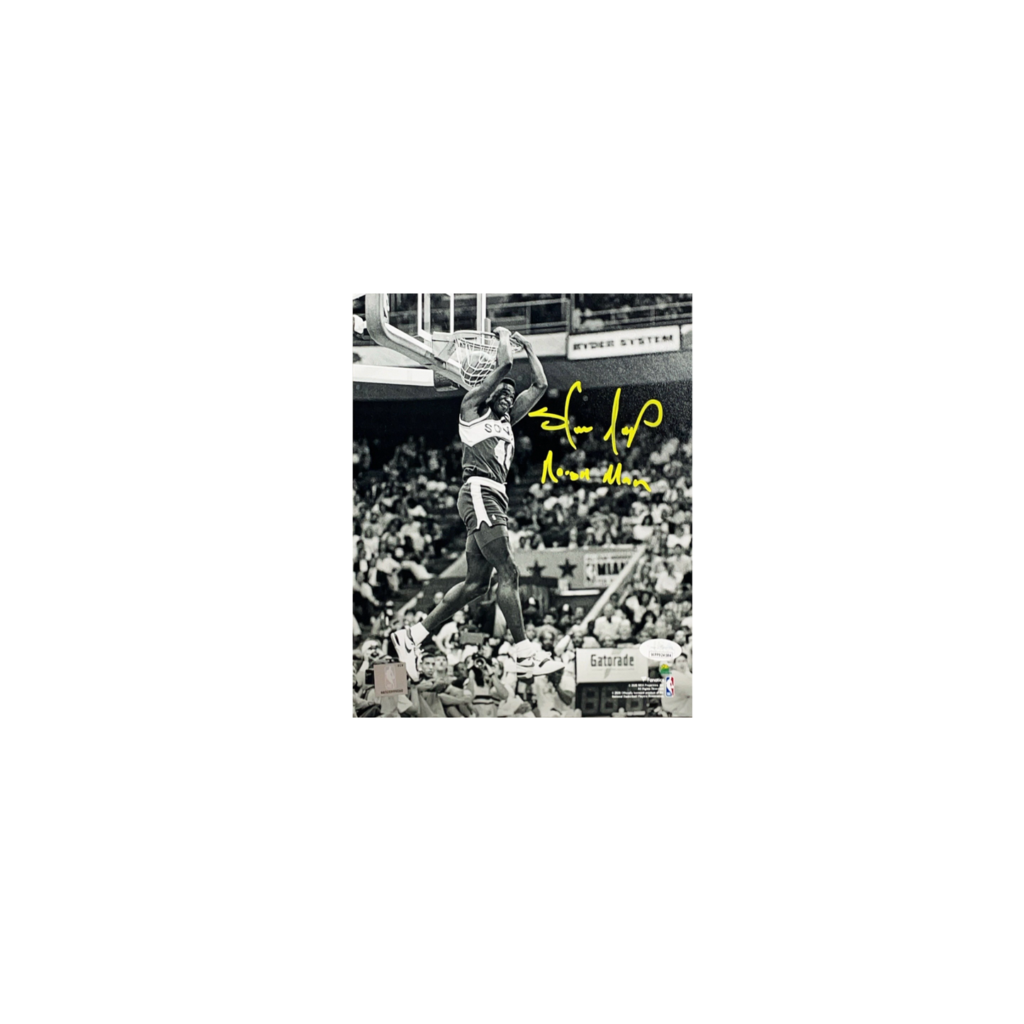 Shawn Kemp Autographed Seattle Supersonics 8x10 Reign Man Inscription JSA