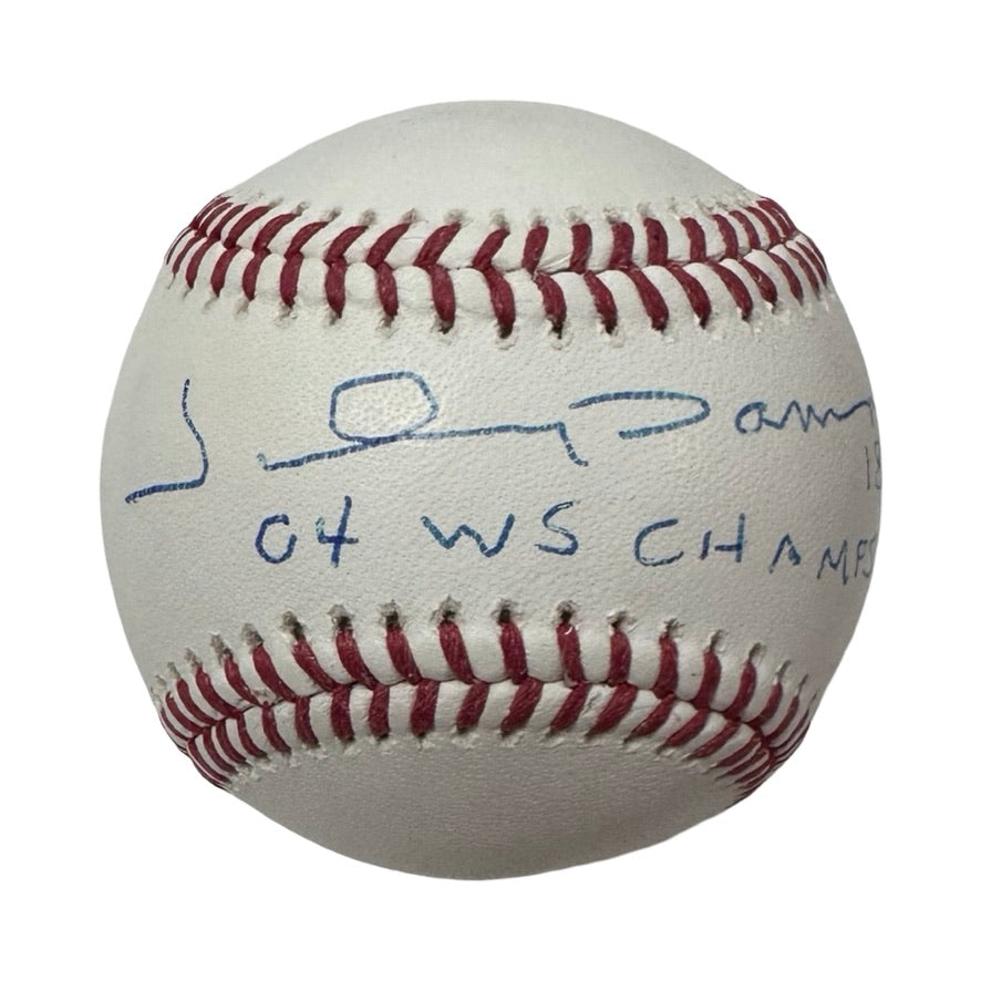 Johnny Damon Autographed Inscribed 04 World Series OMLB Steiner