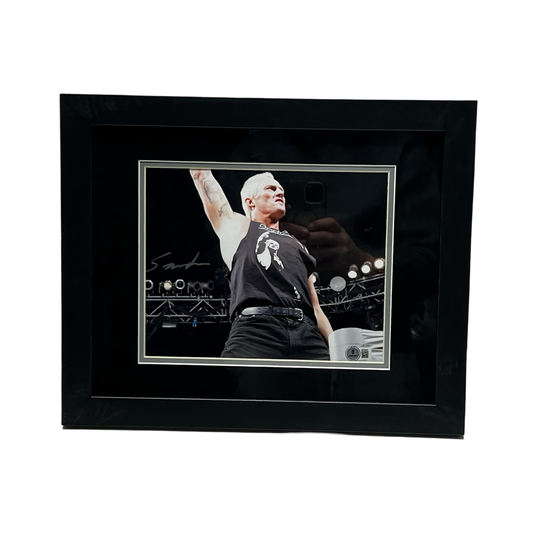The Sandman Autographed Top Rope Pose Framed 8x10 Beckett