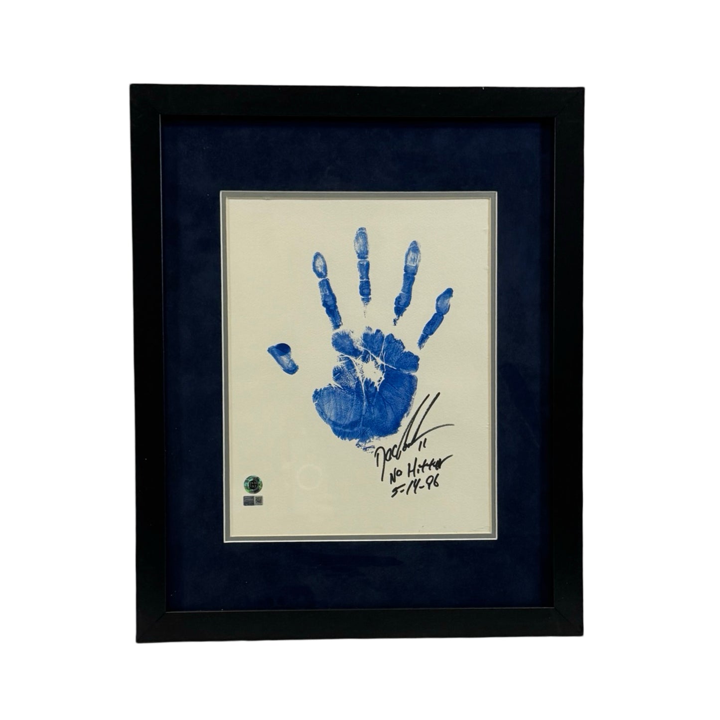 Doc Gooden Autographed New York Yankees 11x14 w/ Blue Handprint “No Hitter 5-14-96” Inscription Steiner CX