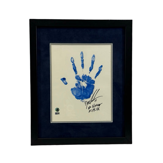 Doc Gooden Autographed New York Yankees 11x14 w/ Blue Handprint No Hitter 5-14-96 Inscription Steiner CX - Framed