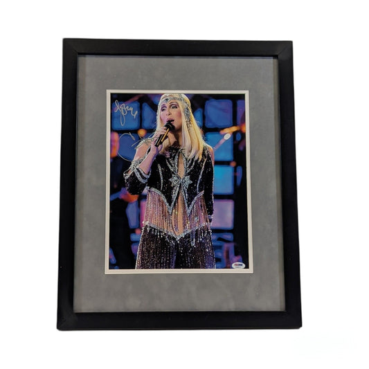 Cher Autographed Close-Up Framed 11x14 PSA