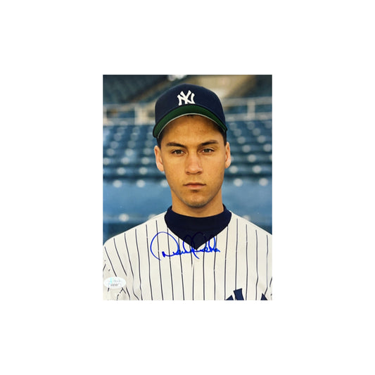 Derek Jeter Autographed New York Yankees Early Headshot 8x10 JSA