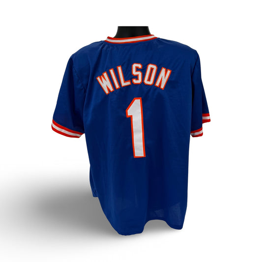 Mookie Wilson Unsigned New York Mets Blue Custom Jersey