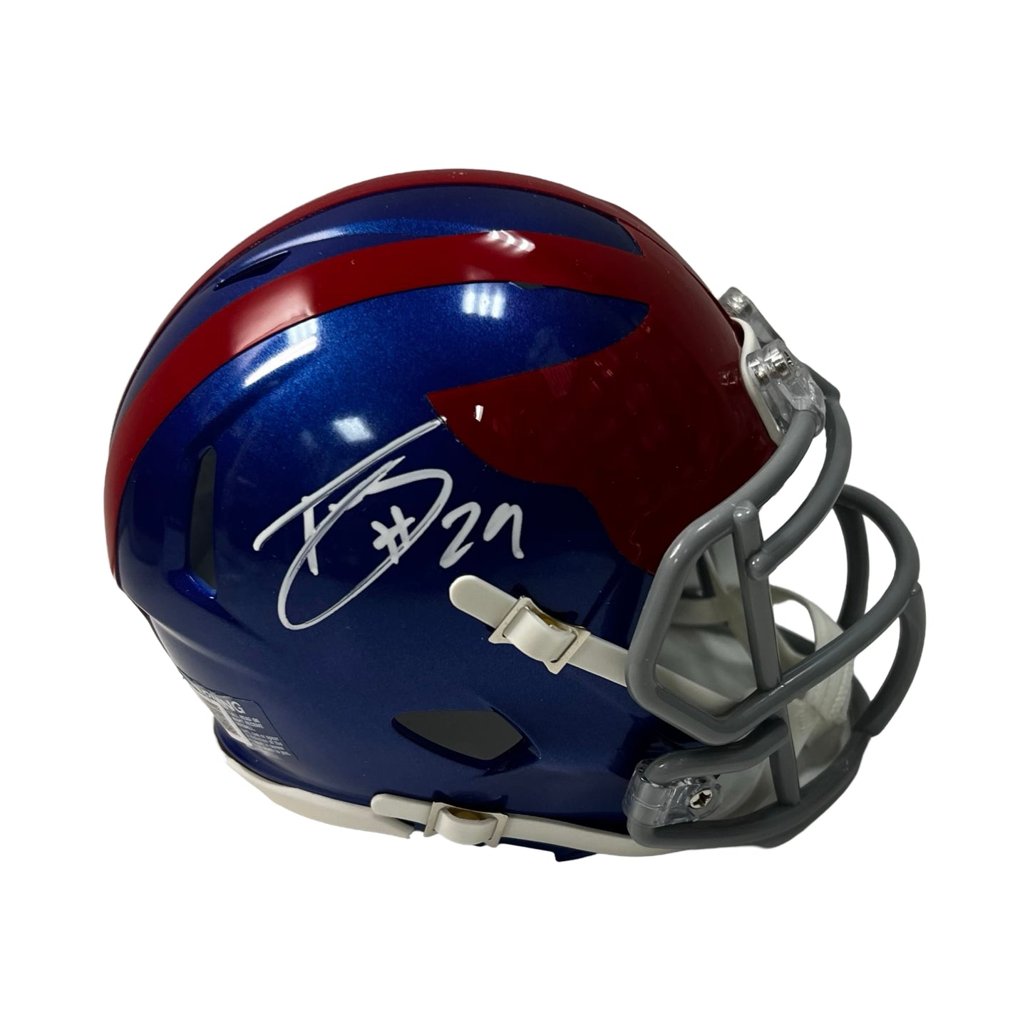 Tyrone Tracy Autographed New York Giants Alternate Mini Helmet Beckett