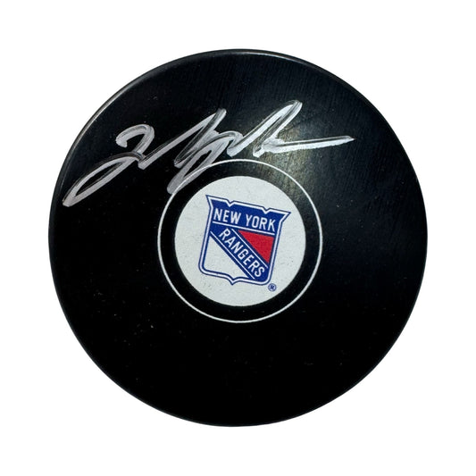 Mark Messier Autographed New York Rangers Logo Puck Steiner CX