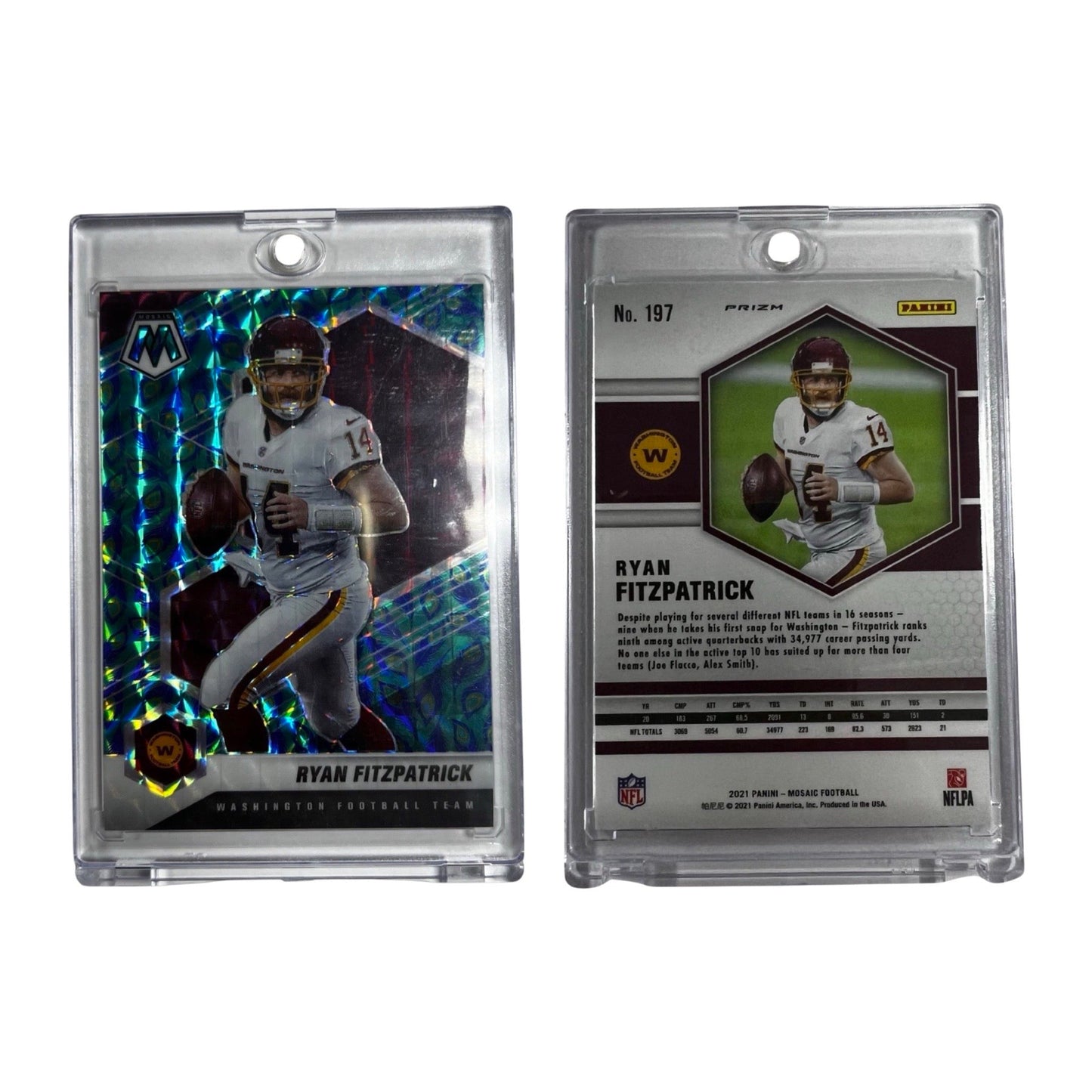 2021 Panini Mosaic #197 Ryan Fitzpatrick Choice Prizm Peacock