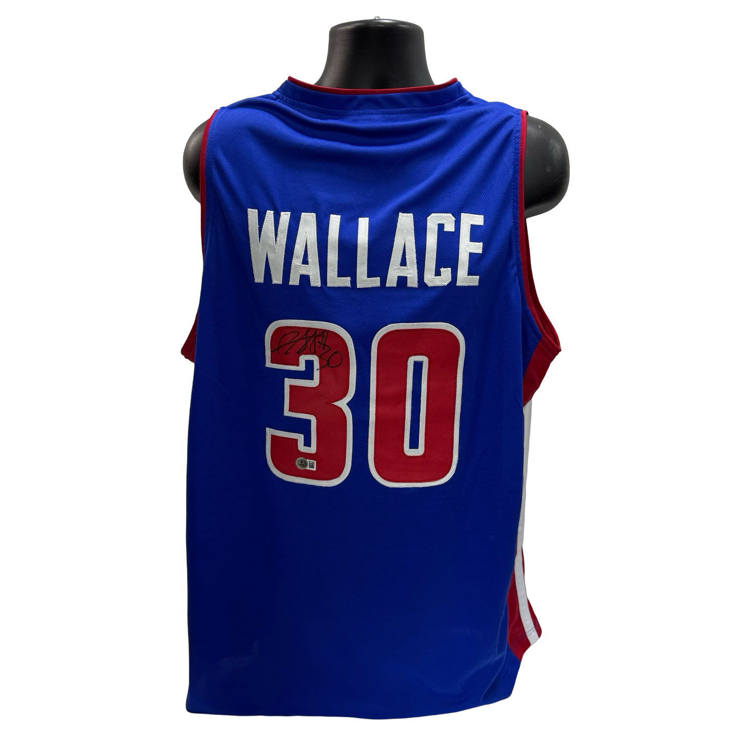 Rasheed Wallace Autographed Blue Detroit Pistons Jersey Beckett