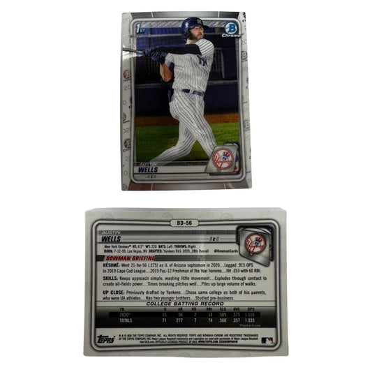 2020 Bowman Chrome Draft #BD-56 Austin Wells
