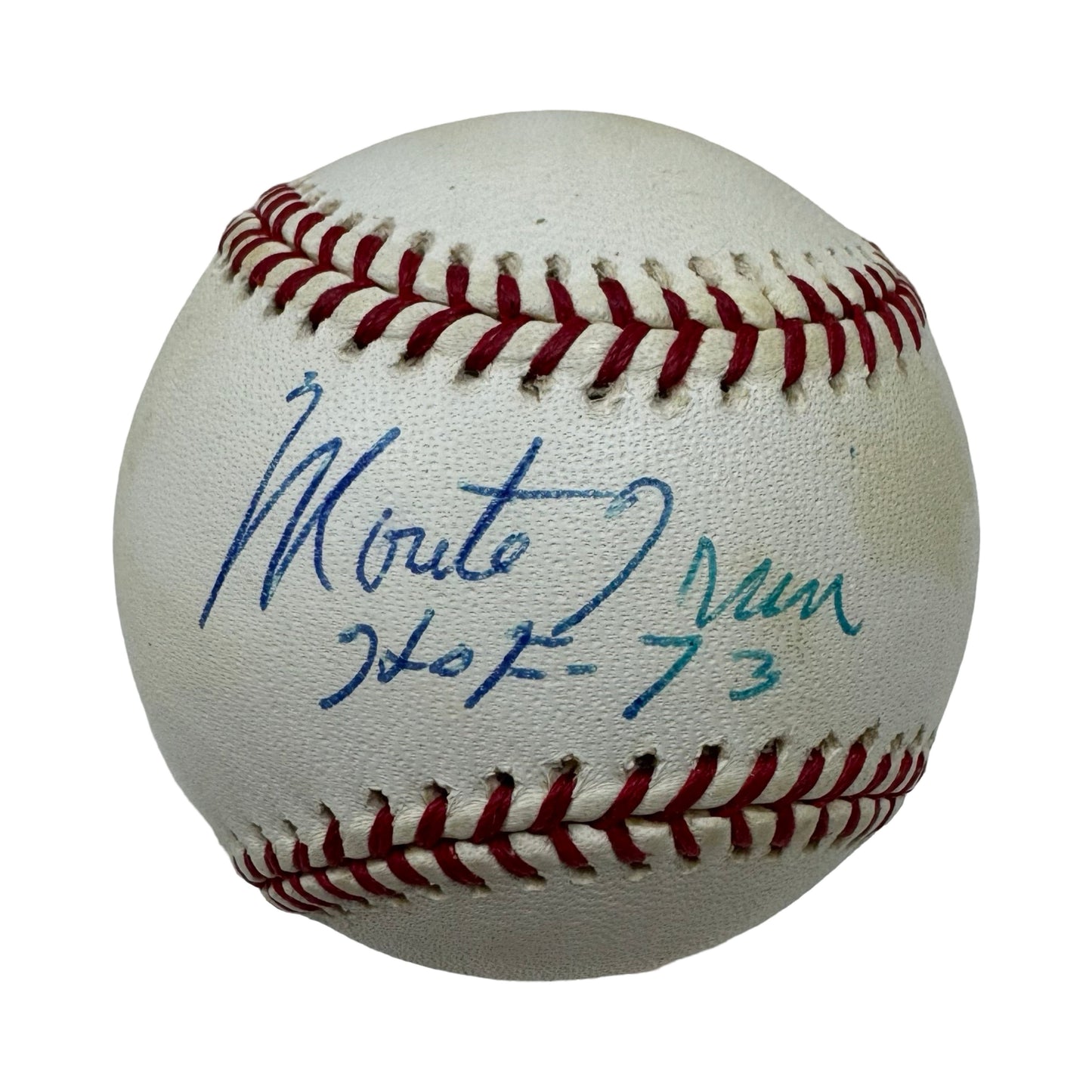 Monte Irvin Autographed Official National League Baseball HOF 73 Inscription JSA