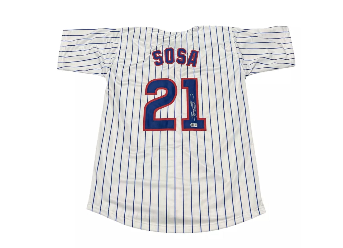 Sammy Sosa Autographed Chicago Cubs Pinstripe Jersey Beckett