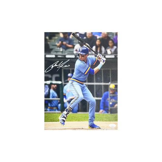 Christian Yelich Autographed Milwaukee Brewers At Bat 11x14 JSA