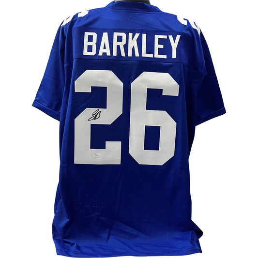 Saquon Barkley Autographed New York Giants Blue Jersey JSA