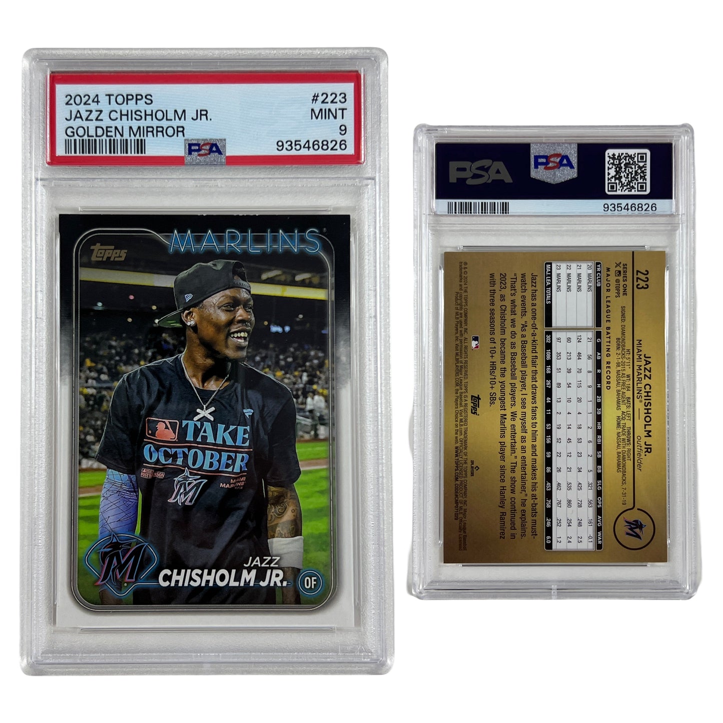 2024 Jazz Chisholm Jr. Topps Golden Mirror #223 PSA MINT 9