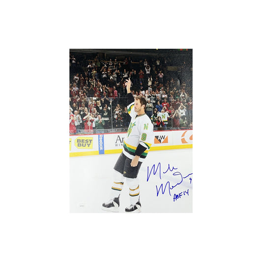 Mike Modano Autographed Minnesota North Stars Wave 11x14 JSA