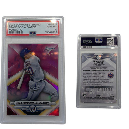2023 Francisco Alvarez Bowman Sterling Magenta /75 #BSR12 PSA GEM MT 10