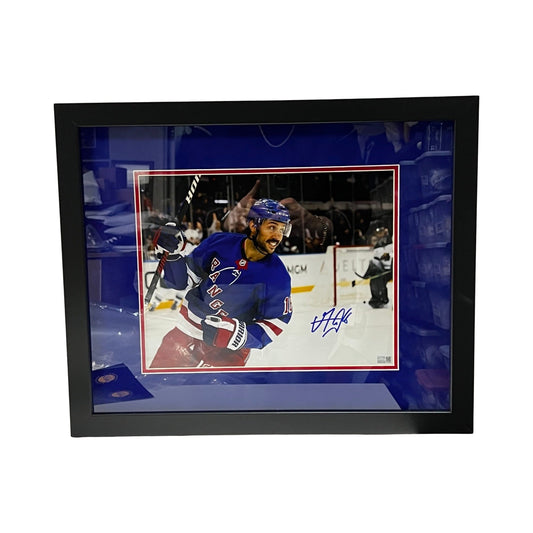 Vincent Trocheck Autographed New York Rangers Blue Jersey Smile 11x14 Steiner CX - Framed