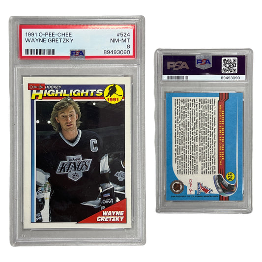 1991 Wayne Gretzky O-Pee-Chee #524 PSA NM-MT 8