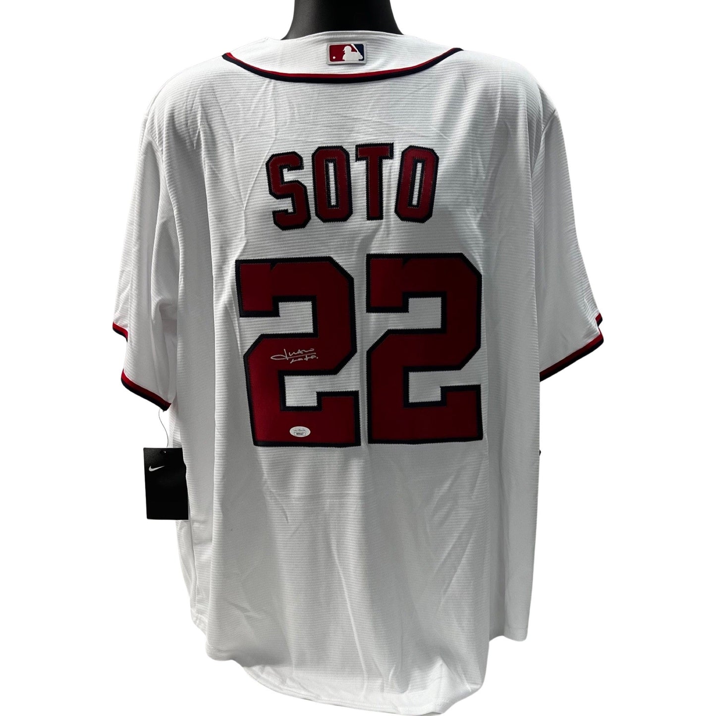 Juan Soto Autographed Washington Nationals Home Nike 2019 World Series Patch Jersey JSA