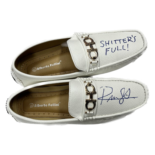 Randy Quaid Autographed Christmas Vacation Loafers “Shitter’s Full” JSA