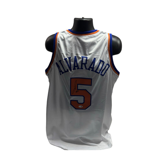Jose Alvarado New York Knicks White Autographed Jersey JSA