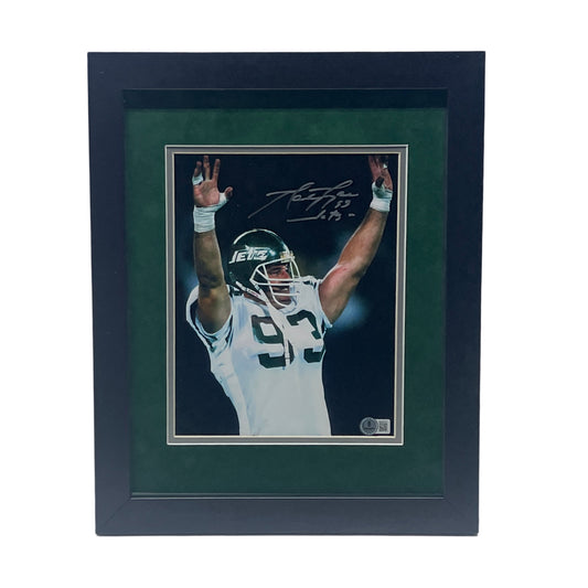Marty Lyons Autographed New York Jets Arms Up Framed 8x10 Beckett