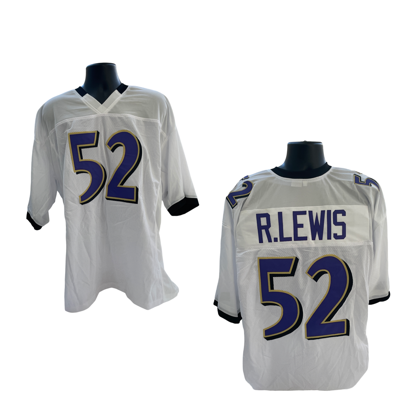 Ray Lewis Unsigned Baltimore Ravens White Jersey