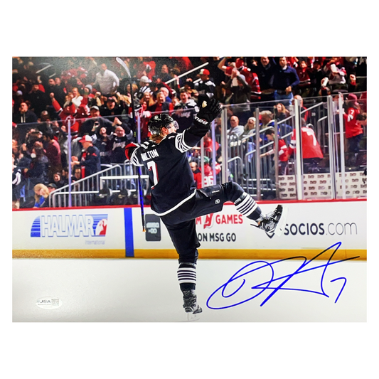 Dougie Hamilton Autographed Calgary Flames Celebrating Horizontal  11x14 Photo JSA