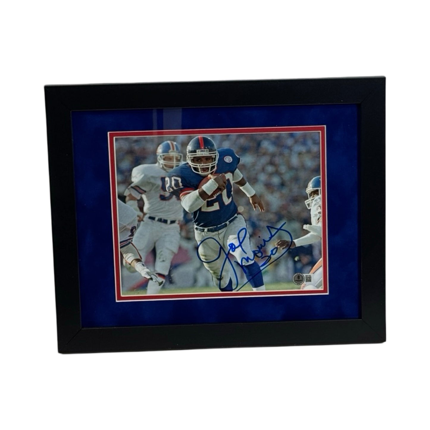 Joe Morris Autographed New York Giants Framed 8x10 "NY Giants" Inscription Beckett