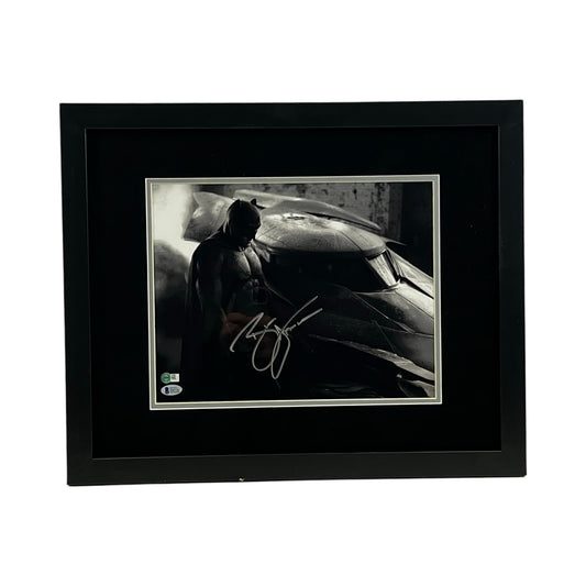 Ben Affleck Autographed Batman Batmobile 11x14 Beckett - Framed