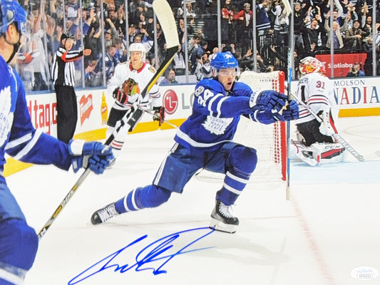 Auston Mathews Autographed Toronto Maple Leafs Goal Celebration 11x14 JSA