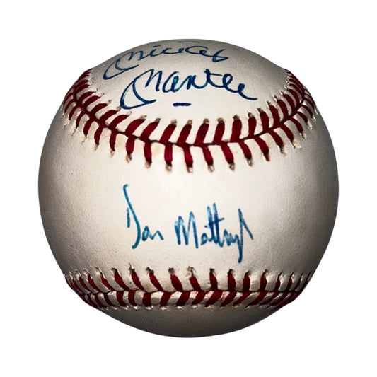 Mickey Mantle & Don Mattingly Autographed New York Yankees Official American League Baseball JSA