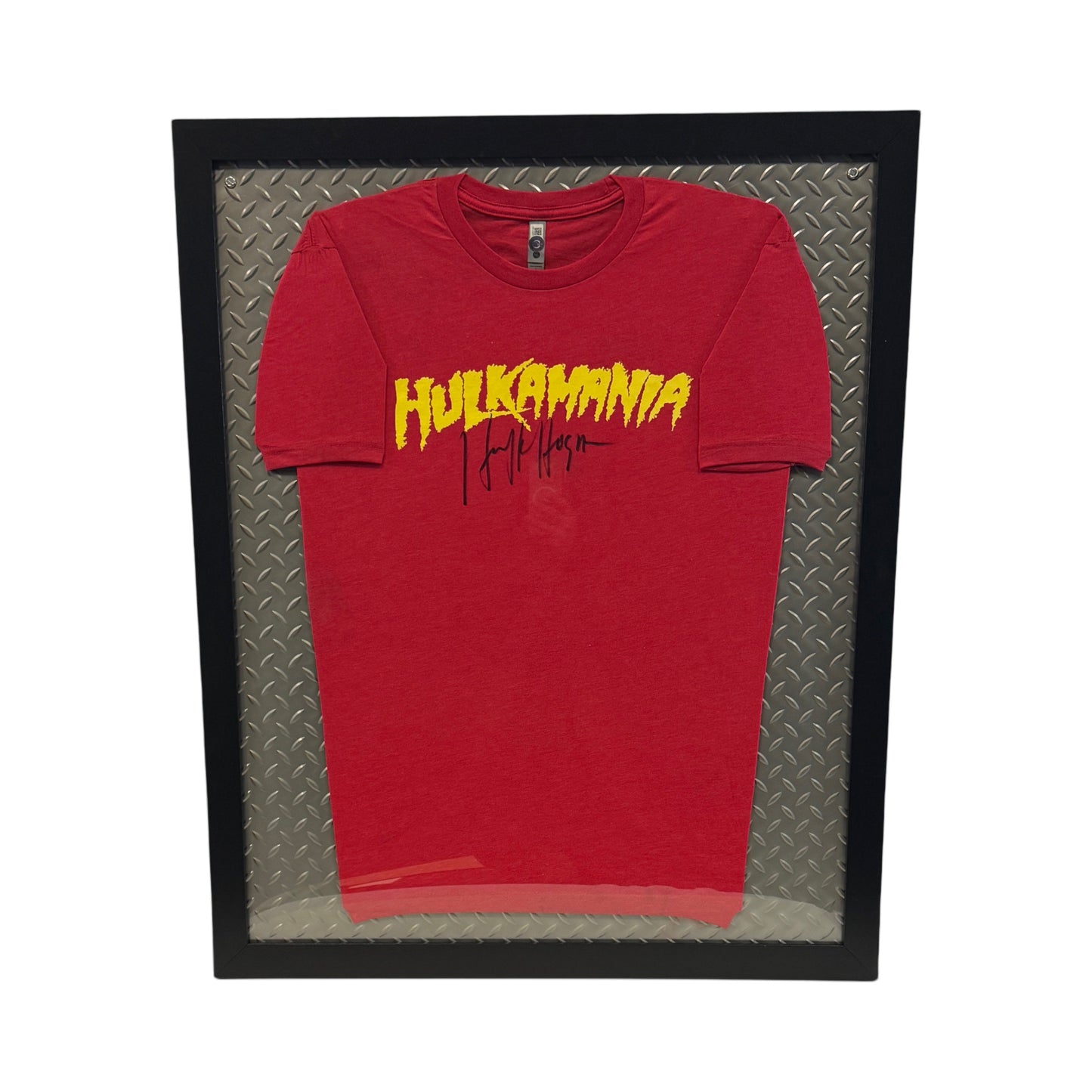 Hulk Hogan Autographed WWE Framed Red T-Shirt Beckett