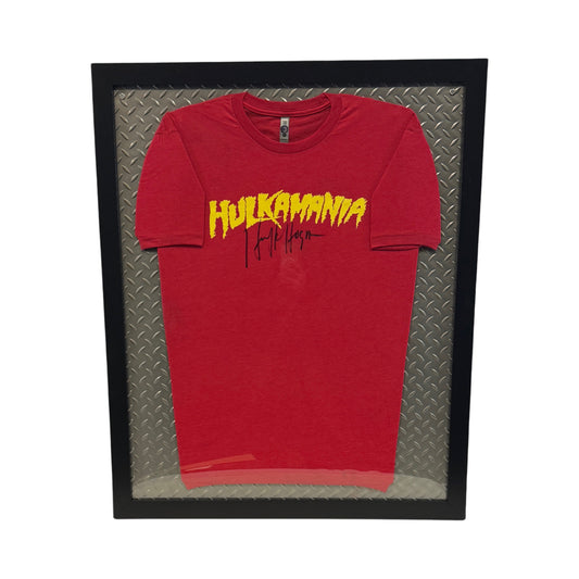 Hulk Hogan Autographed WWE Framed Red T-Shirt Beckett