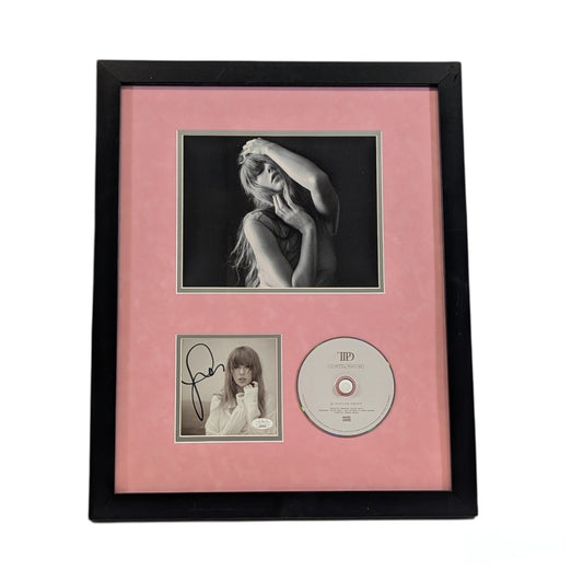 Taylor Swift Autographed Cut & Framed CD 11x14 Frame Pose Pink Matte JSA