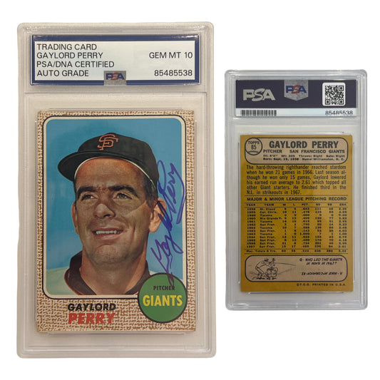 1968 Gaylord Perry Topps #85 PSA Auto 10