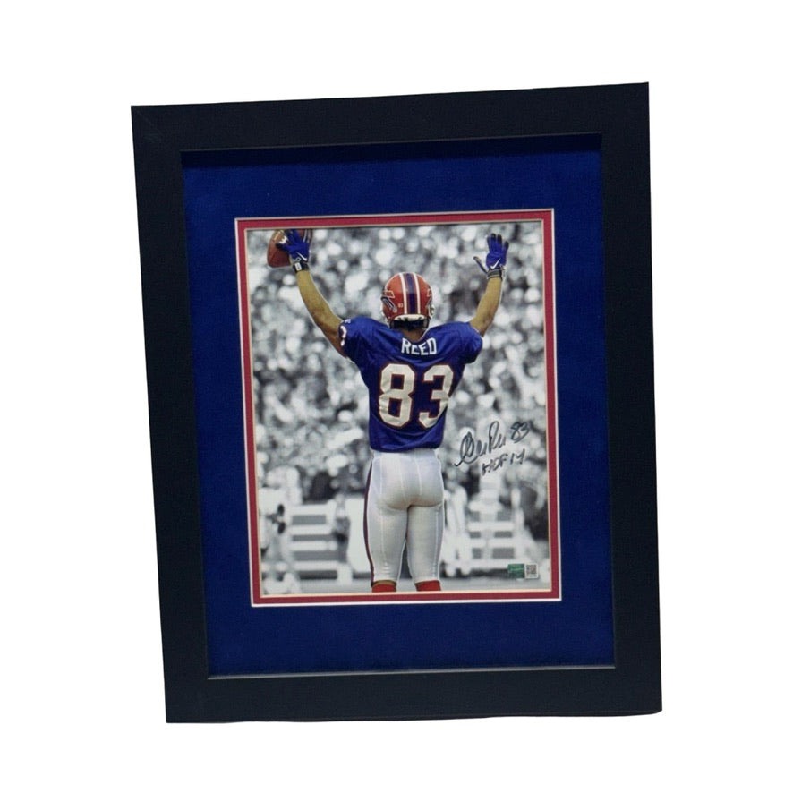 Andre Reed Autographed Buffalo Bills Arms Up 8x10 HOF 14 Inscription Steiner CX