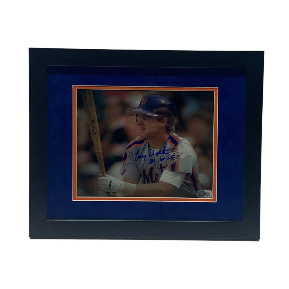 Lenny Dykstra Autographed New York Mets Close Up Framed 8x10 "86 WSC" Inscription Beckett
