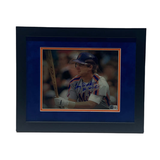Lenny Dykstra Autographed New York Mets Close Up Framed 8x10 "86 WSC" Inscription Beckett