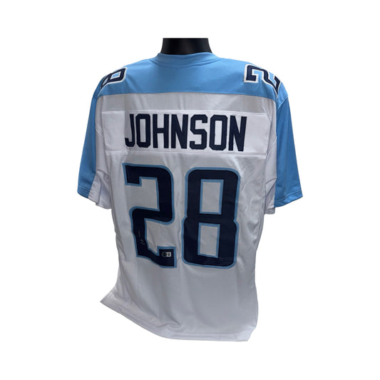 Chris Johnson Autographed Tennessee Titans White Jersey Beckett