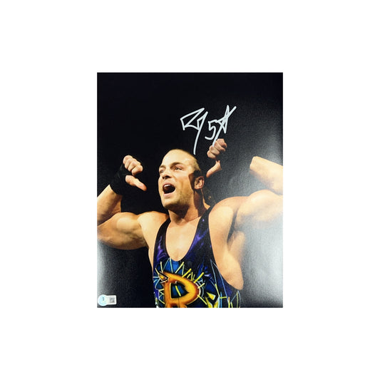 Rob Van Dam Autographed WWE ECW Thumbs Blackout 11x14 Beckett